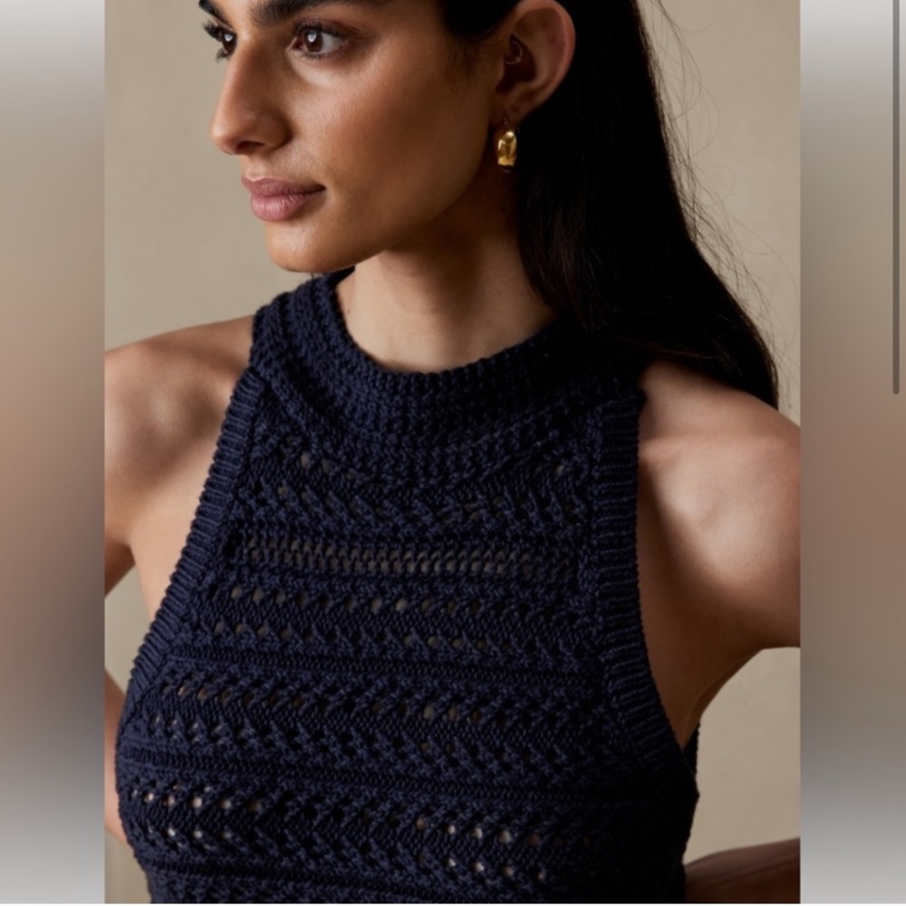 Banana Republic Women’s Tamra Cotton Sweater Tank. Navy Blue. XS. NWT.